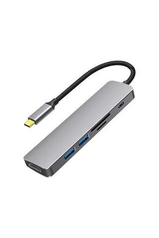 Xuweiwei Usb C Hub Gray Macbook Pro Uyumlu 6ın1 Usbc Hdtv Dongle 4k Hdtv 2usb3 0 Sd Tf Kart Okuyucu 100w Pd