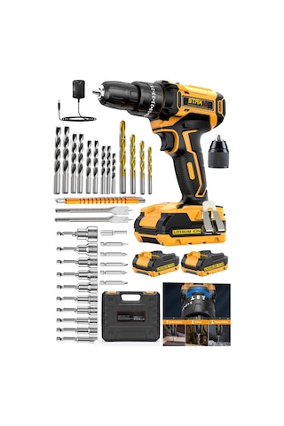 Staxx Power St582 25+3 Seri Çift Akülü Şarjlı Matkap +32 Parça