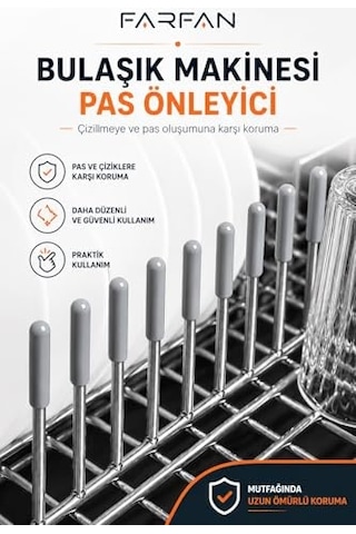 100 Adet Gri Bulaşık Makinesi Sepetleri Çubukları Için Birinci Sınıf Pas Ve Çizilmeleri Önleyen Plastik Kapak