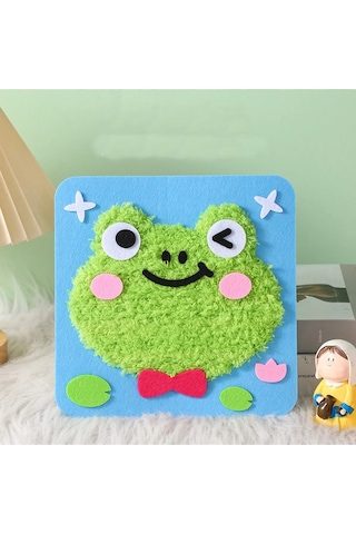 Çocuklar İçin Aktivite Ve Örgü Kiti Sevimli Hayvanlar Sevimlik Kurbağa 1 Adet