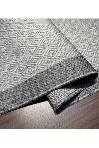 Mess Modern Dekoratif Yumuşak Dokulu Sisal Halı 3946 Gri Antrasit Çok Renkli