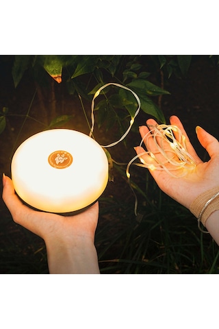 Leezsing Çok Amaçlı Taşınabilir Kamp Lambası, Sıcak Işık, Usb Şarj, 3 Modlu Aydınlatma, Dayanıklı Abs Malzeme, Tip-c Bağlantı, 1800mah Pil, 200 Lümen, Kolay Taşıma İçin Katlanabilir Tasarım. Beyaz