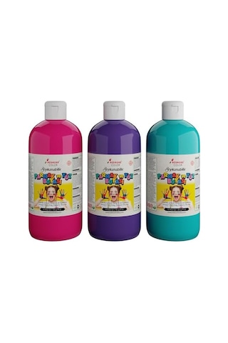 Mor, Fuşya, Turkuaz Parmak Boyası 3'lü Set 3x500 Gr Diğer