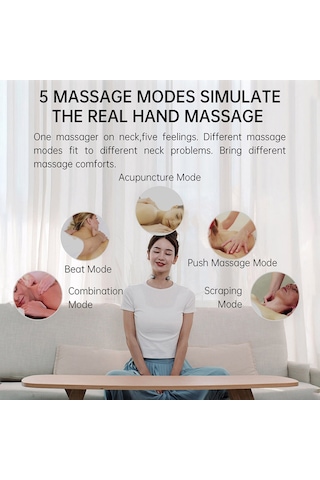 Hangfox Lg A5 Beyaz Boyun Massaj Cihazı: Katlanabilir, Düşük Frekanslı Darbeli, 42 C Isı Terapisi, 5 Mod, 15 Seviye Güç, 15 Dakika Zamanlayıcı, Dahili Pil Çok Renkli