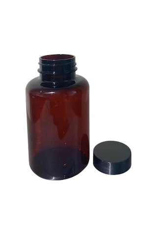 250ml Kahverengi Tablet Şişesi Siyah Kapak, 50 Adet, Tablet Şişesi, Ecza Şişesi, Kozmetik Şişe Kahverengi