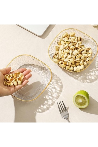 Mavi Tükürük Kemik Çanak Çok Fonksiyonlu Kalınlaşmış Taban Işık Lüks Stil Yarı Saydam Depolama Plakası Ev Gereçleri