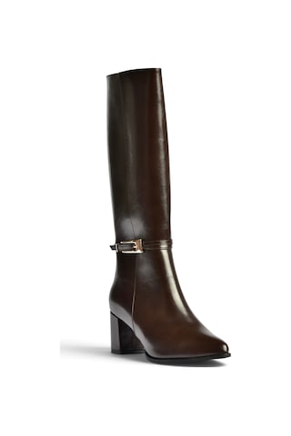 Fox Shoes Z480053060 Kahverengi Rustik Kalın Topuklu Klasik Kadın Çizme