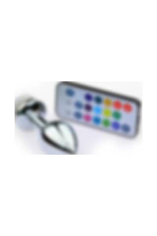 Odins Shop Uzaktan Kumandalı Led Işıklı Orta Boy Çelik Anal Plug