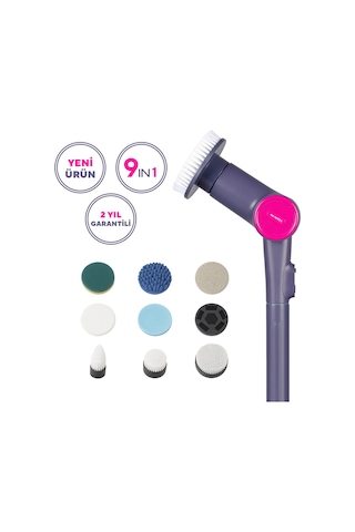 Kumtel 9in1 Şarjlı Çok Amaçlı Temizlik Fırçası Seti Hscr-01