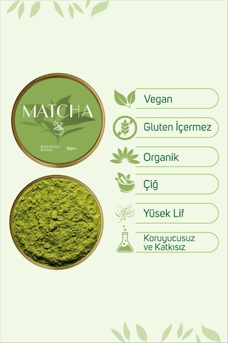 Aa Kalite Organik Matcha Çayi 30gr- Maça Tozu