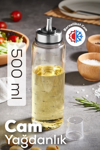 Vienev Borosilikat Pratik Cam Yağlık Sirkelik 500 Ml