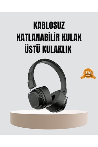 Bluetooth Kablosuz Kulak Üstü Kulaklık Katlanabilir Konforlu Ve Şık Tasarımlı