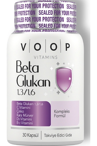 Voop Beta Glukan 1.3-1.6 Kara Mürver Vitamin C Çinko 30 Kapsül