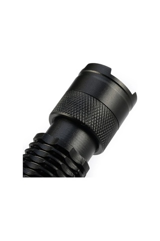 Cree Q5 Led Zoomlu Pilli Mini Feneri 14500 Pil İle Çalışma Özelliği Açık Gri