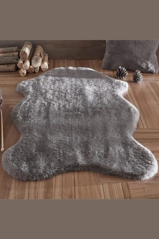 Sarar Seria Halı Urunu Olan Post Halı Peluş Kürk Halı 60x100 80x130 80x150 100x150 120x180 Cm Antrasit
