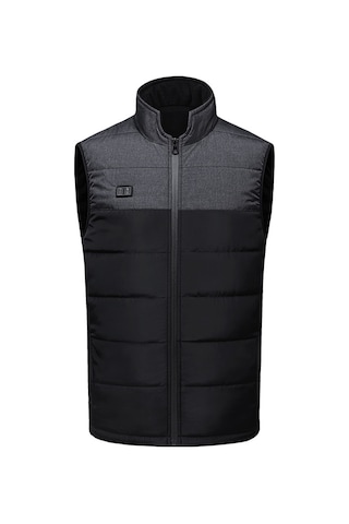 Isıtmalı Yelek Elektrikli Isıtma 3 Sabit Sıcaklık Sıcak Pamuklu Ceket 4 Bölge Isıtma Siyah