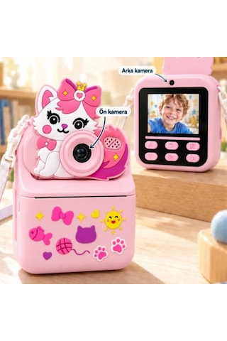 ZOOMY-C Kedi Figürlü Anında Baskılı Çocuk Kamerası -1795