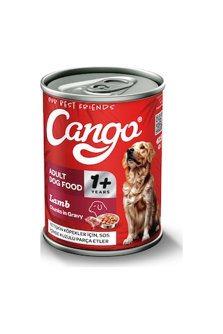 Cango Yetişkin Yaş Köpek Maması Kuzu Etli 415gr 36lı