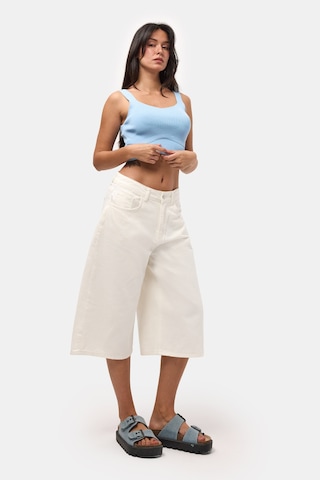 Itsbasic Kadın Kırık Beyaz 7s6-101 Maxi Denim Bermuda Şort