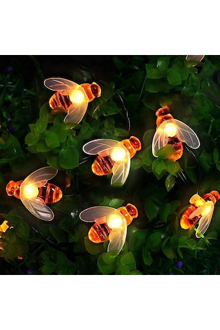 Güneş Enerjili Bahçe Işıkları, Bal Arısı Işık Dizileri, 2m/8 Modlu Su Geçirmez Dış/iç Mekan Bahçe Işıkları Çit, Çim, Veranda, Parti İçin 30 Başlık