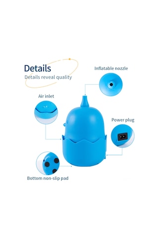 Vkemall Mini Elektrikli Balon Pompa - Sevimli Kuş Desenli, Geniş Havalandırma Girişi, Hızlı Enflasyon, Taşınabilir, Ev Dekoru Ve Parti İçin Uygun