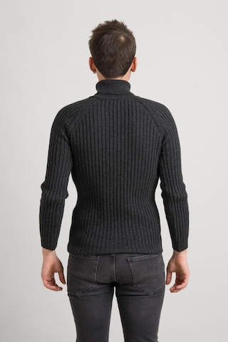 Slim Fit Çizgili Tam Balıkçı Pamuklu Kalın Triko Erkek Kazak 001