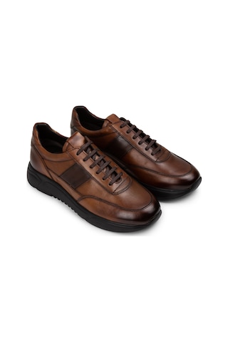 Deery Hakiki Deri Taba Rengi Erkek Sneaker Ayakkabı - 01963Mtbae02 Taba