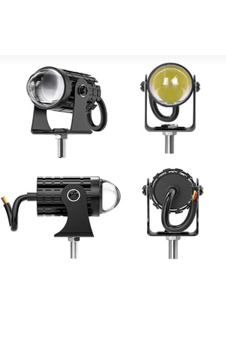 Point Motosiklet Sis Farı Delici Yüksek Parlak Beyaz Sarı Çift Renk Spot Led Far 1