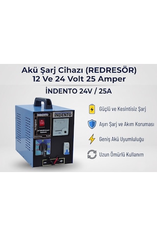 Akü Şarj Cihazı Redresör 12 ve 24 Volt 25 Amper Akü Şarj Cihazı Redresör 12 ve 24 Volt 25 Amper