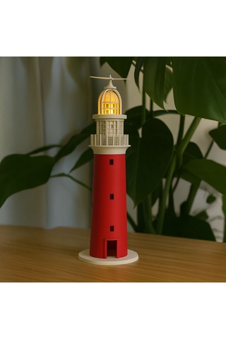 Dekoratif Deniz Feneri Lamba - Fibrika Store Kırmızı