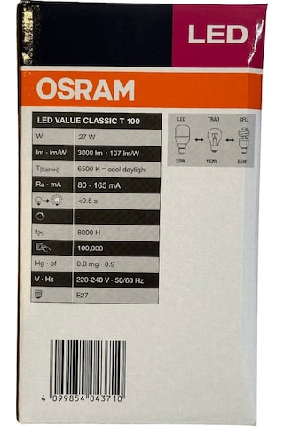Osram 27w 152w 6500k Beyaz Işık E27 Duylu Led Torch Ampul 4 Adet