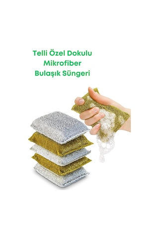 Grimorlife 9 Adet Telli Özel Dokulu Mikrofiber Bulaşık Süngeri