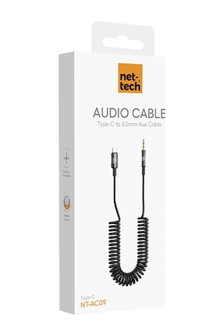 Nettech Nt-ac09 Plastik 100 Cm Type-c To Aux Kablosu Siyah
