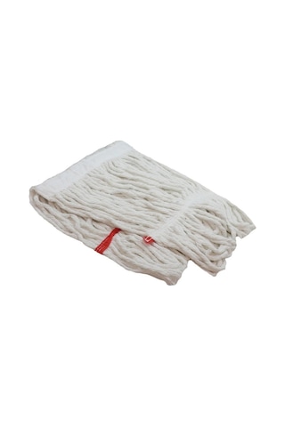 Cod-Ex Dar Yedek Islak Mop Paspas Ucu Başlığı Püskül Pamuklu Beyaz 5'li 450 G 17 CM
