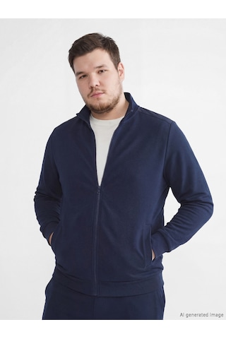 Lcwaıkıkı Classic Lacivert Dik Yaka Erkek Fermuarlı Sweatshirt