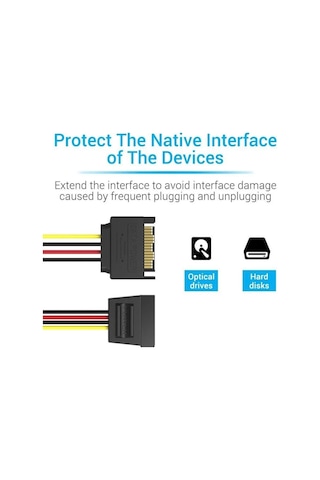 Vention Sata Power Kablo 0.3 Santimetre