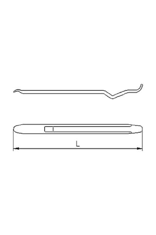 Izeltaş Levye Oluklu Kıvrık Uçlu 600 Mm