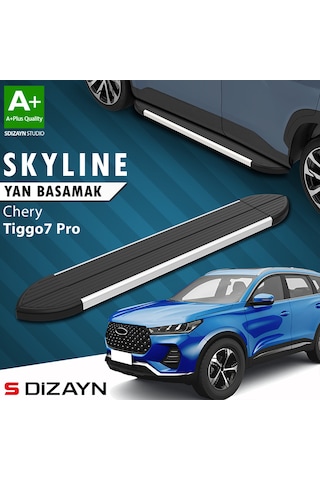 S-dizayn Chery Tiggo7 Pro Skyline Aluminyum Yan Basamak 183 Cm 2022 Üzeri A+ Kalite