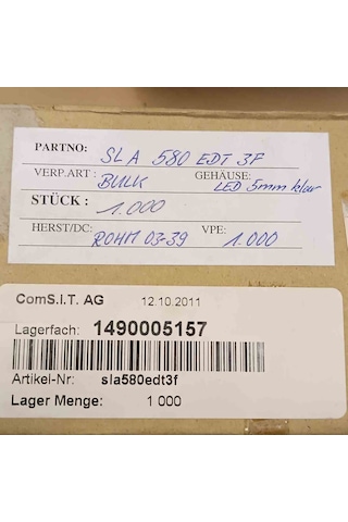 Sla580edt3f 5mm Şeffaf Yeşil Led Opto 250 Adet