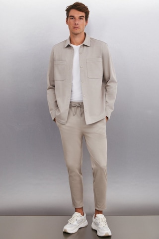 DERIAN Erkek Comfort Fit 2 Cepli Çıt Çıt Düğmeli Vizon Gömlek