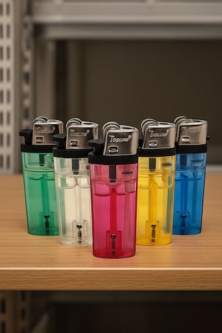 Toscow Taşlı Çakmak 50 Li Paket Şeffaf