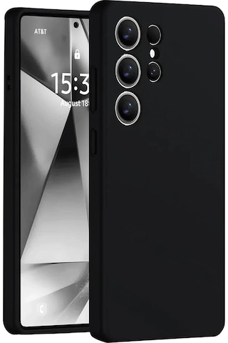 Samsung Galaxy Uyumlu S25 Ultra Kılıf Kılıf İçi Kadife Kaplı Nano Silikon Kapak Siyah
