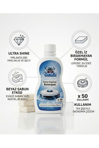 Ultra-shine Robot Süpürge Deterjanı Üstün Beyaz Sabun Etkisi 5 Adet X 500 Ml 250 Kullanım Diğer