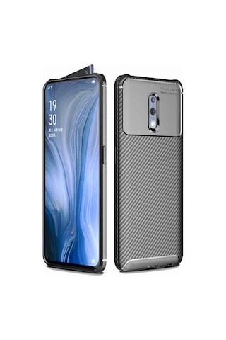 Oppo Reno Karbon Desenli Negro Silikon Kılıf