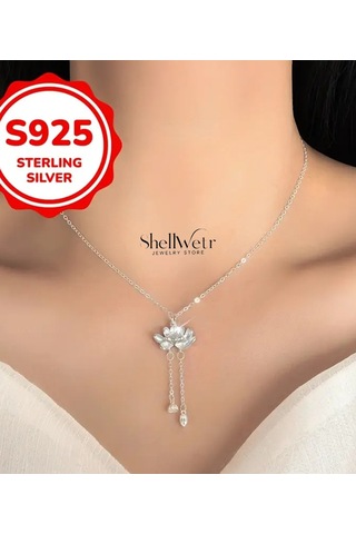 Lotus 925 Ayar Gümüş Zincir Gümüş Kolye Gümüş