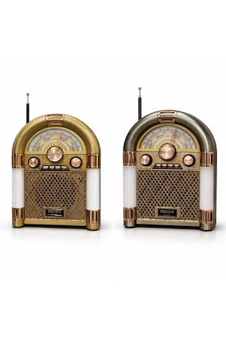 Ultratekno M-68bt Nostaljik Bluetooth Radyo Retro Jukebox Tasarım, Fm/am/sw 3 Band, Usb & Tf Kart Girişli, Şarjlı Taşınabilir Işıklı Müzik Kutusu