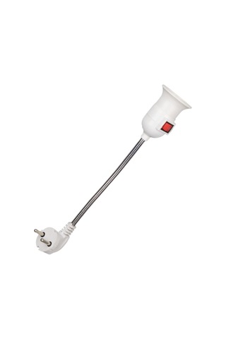 Ledx Dy-112 Prizden E27 Duya Dönüştürücü 26cm Spiralli Anahtarlı Duy Priz Tipi Esnek Duy
