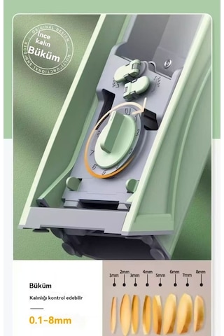 Pazly Çok Fonksiyonlu Mutfak Kesme Ve Rende Aleti, Mavi Renk, Pratik Kullanım Mavi