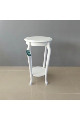 Dekoratif Ahşap Saksılık - Lükens Ayak, Dayanıklı İskelet, Değiştirilebilir Renk, Özel Üretim Beyaz