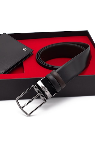 Pierre Cardin Çift Yönlü Deri Kemer & Cüzdan İkili Set Pccift01sk-3664f2ı Siyah